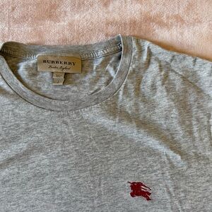 Burberry Mens Authentic Size Large Gray 100% Cotton T-Shirt Casual Luxury GUC